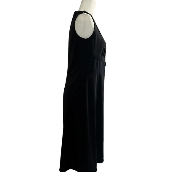 Bisou Bisou Black Sleeveless Dress Gold buckle Sz 12 - Picture 6 of 6